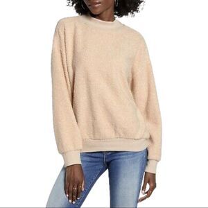 Socialite Tan Mock Neck Teddy Sweatshirt Size S